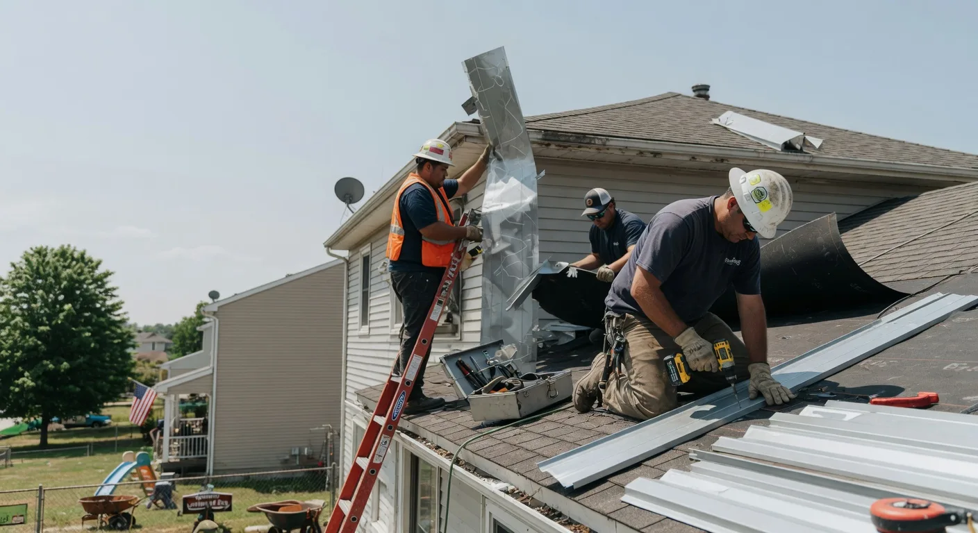 Storm Damage Metal Roof Repair in New Berlinville, PA